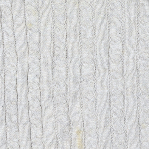 Hilfiger Denim Men's XL Beige Cable-Knit Pullover Jumper