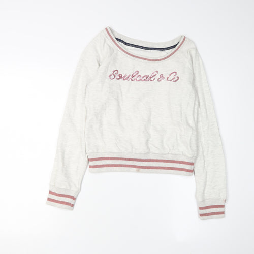 SoulCal & Co White Teens Sweatshirt, Pullover, Boat Neck
