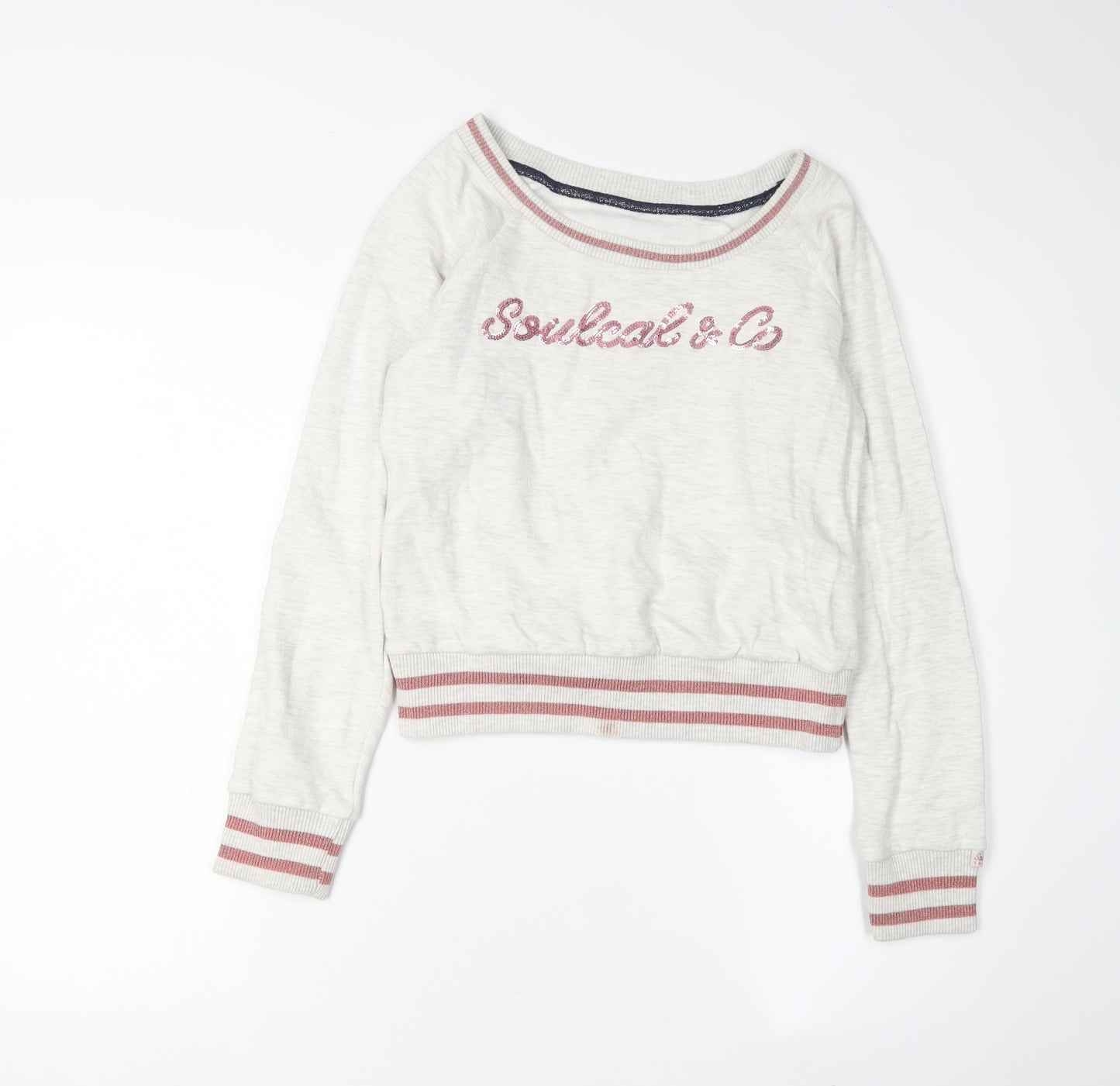 SoulCal & Co White Teens Sweatshirt, Pullover, Boat Neck