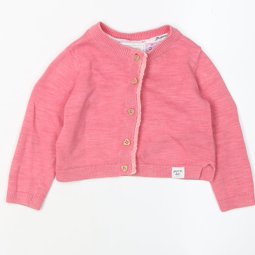 Mantaray Girls Pink Cotton Cardigan 12-18 Months