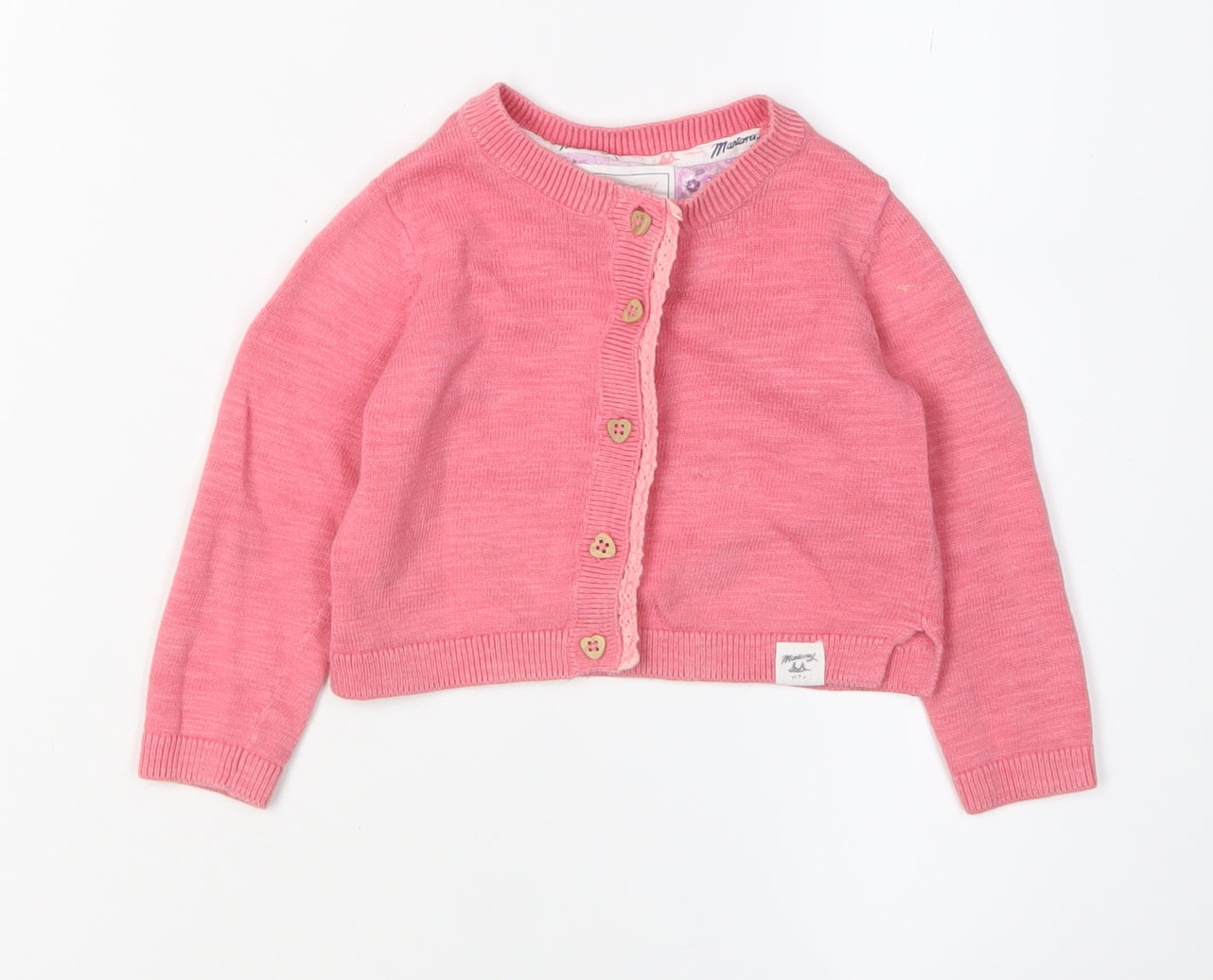 Mantaray Girls Pink Cotton Cardigan 12-18 Months