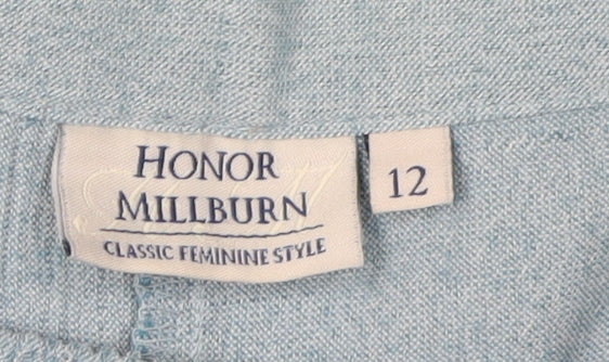 Honor Millburn Women's Blue Wide-Leg Trousers Size 12