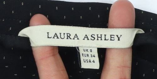 Laura Ashley Women's Black Midi Skirt, Size 8 - Elegant & Stylish