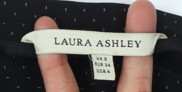 Laura Ashley Women's Black Midi Skirt, Size 8 - Elegant & Stylish