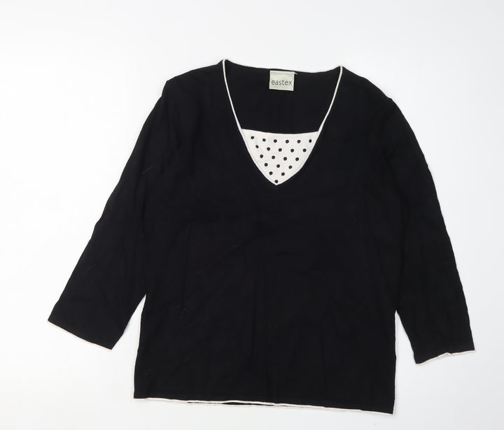Eastex Women's Black V-Neck Jumper Size 10