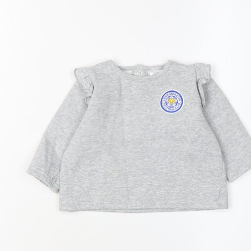 Leicester City FC Unisex Baby Grey Long Sleeve Shirt 6-9M