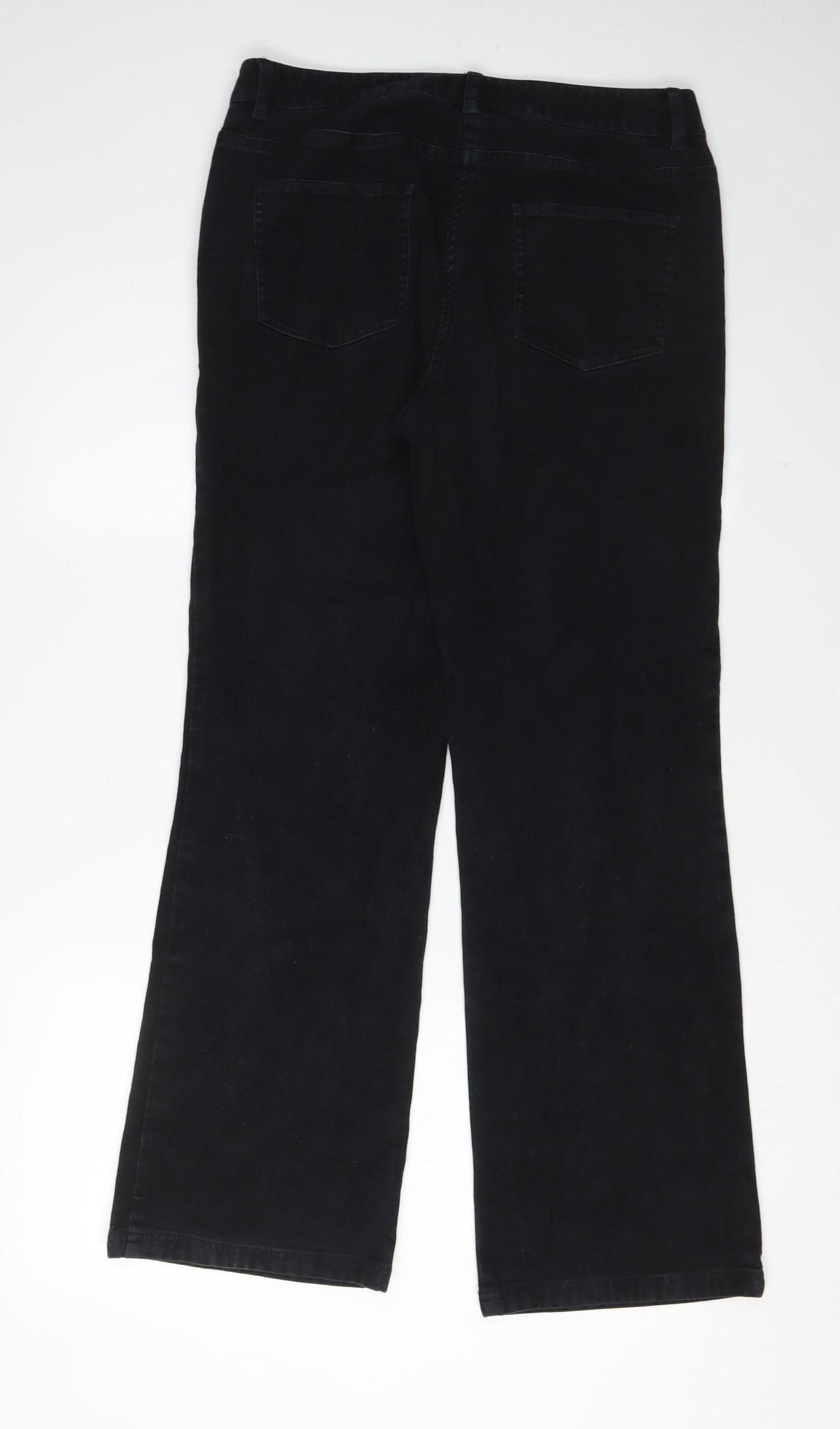 Boden Women's Black Straight-Leg Trousers Size 12