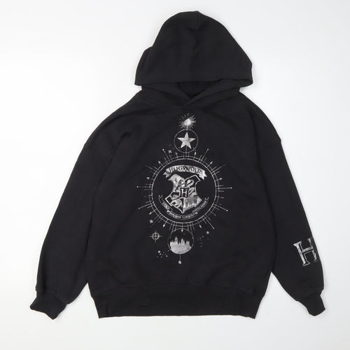 H&M Girls Black Harry Potter Hoodie Size 8-10 Pullover