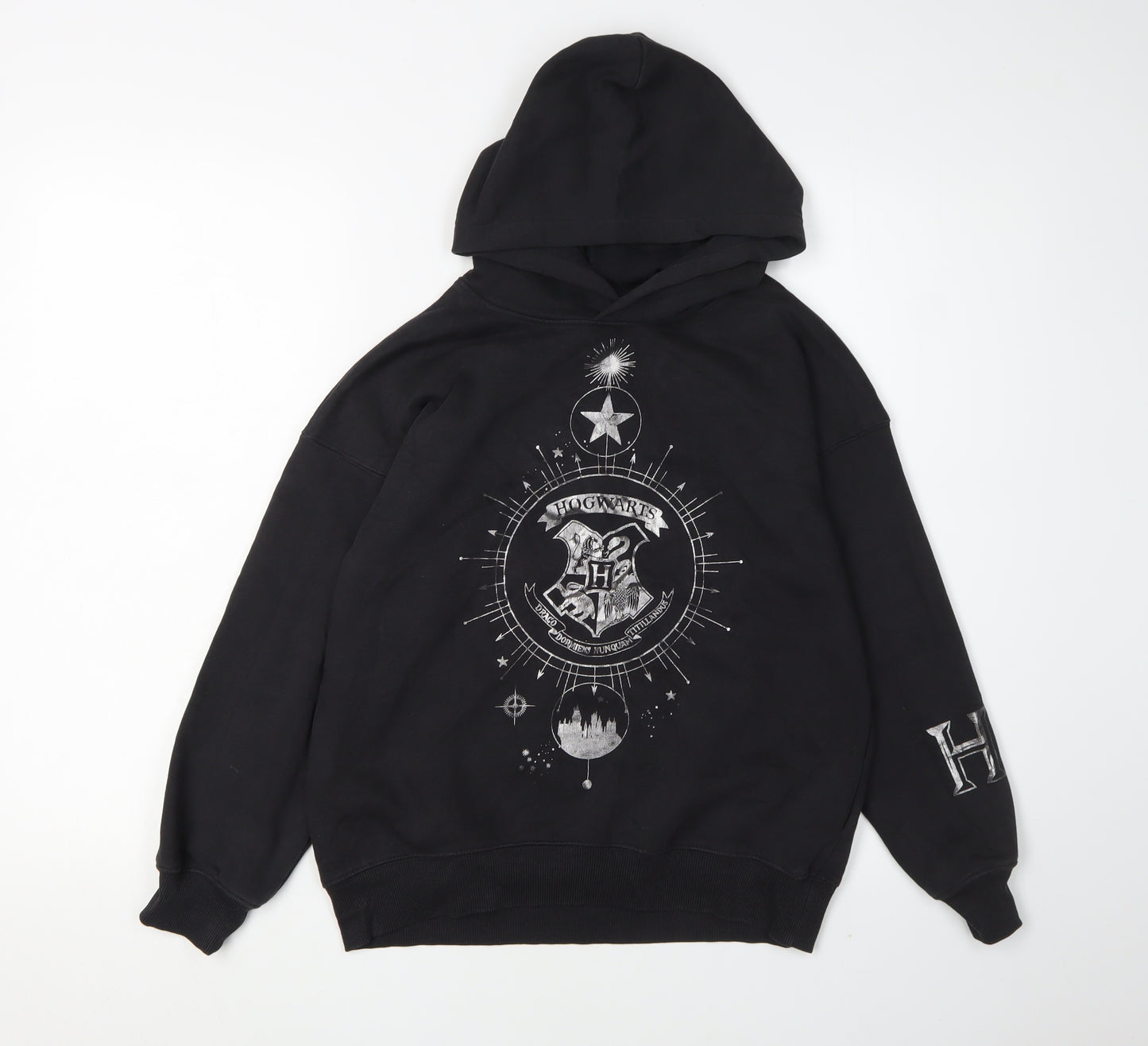 H&M Girls Black Harry Potter Hoodie Size 8-10 Pullover