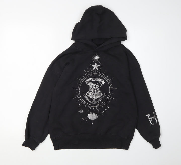 H&M Girls Black Harry Potter Hoodie Size 8-10 Pullover