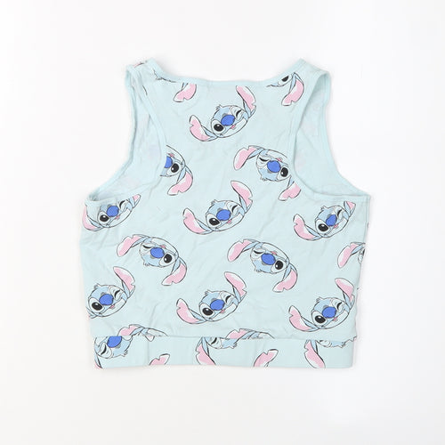 Disney Girls Blue Stitch Cropped Tank Top - 11-12 Years