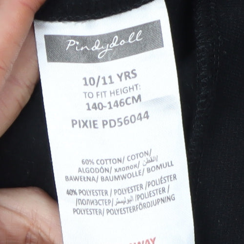 Pindydoll Girls Black Pullover Hoodie Size 10 Years