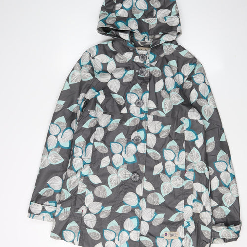 Mantaray Women's Grey Floral Rain Coat Size 12