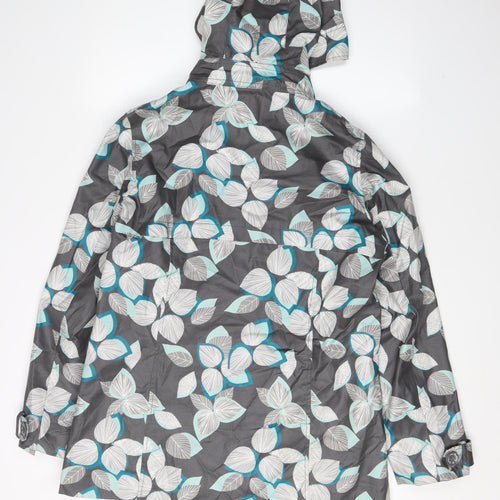 Mantaray Women's Grey Floral Rain Coat Size 12