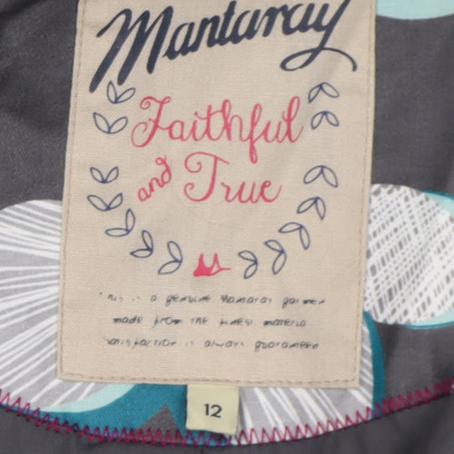 Mantaray Women's Grey Floral Rain Coat Size 12