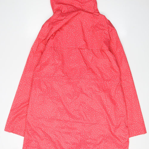 Lighthouse Women's Red Polka Dot Rain Coat, Size 16