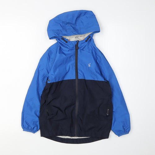 Joules Boys Blue Colourblock Rain Coat, 7 Years