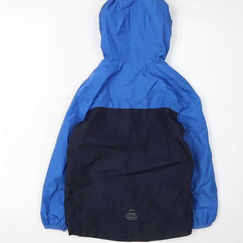 Joules Boys Blue Colourblock Rain Coat, 7 Years