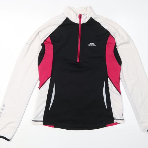 Trespass Women's Black Henley Sweatshirt, Size M