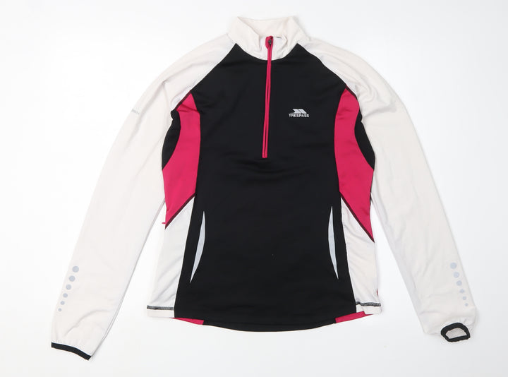 Trespass Women's Black Henley Sweatshirt, Size M