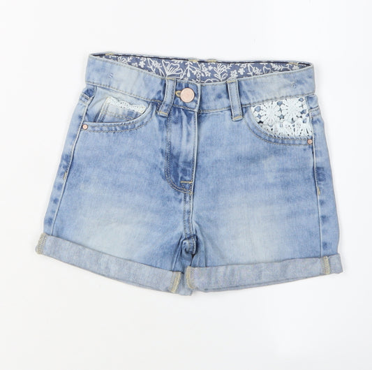 Next Girls Blue Denim Chino Shorts 3 Years