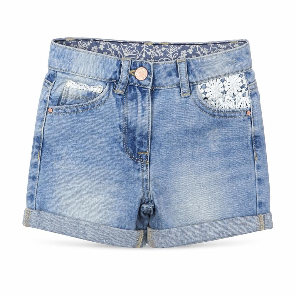 Next Girls Blue Denim Chino Shorts 3 Years
