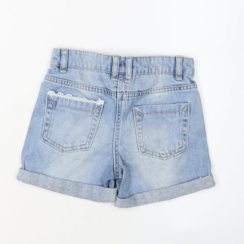 Next Girls Blue Denim Chino Shorts 3 Years