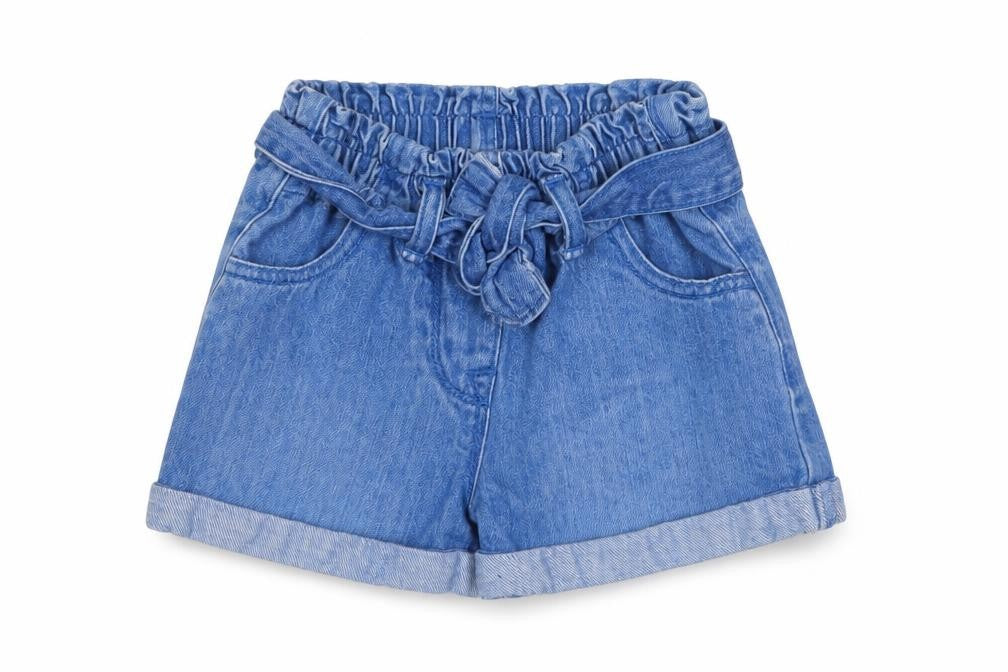 Next Blue Denim Paperbag Shorts for Unisex 12-18 Months