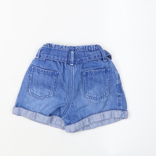 Next Blue Denim Paperbag Shorts for Unisex 12-18 Months