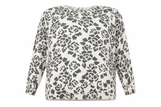 Front view of Y London women’s animal print pullover, size M, multicoloured