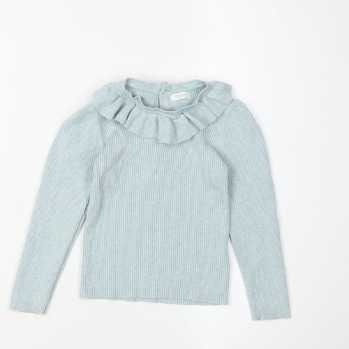 Next Girls Blue Ruffle Pullover Jumper 2-3 Years