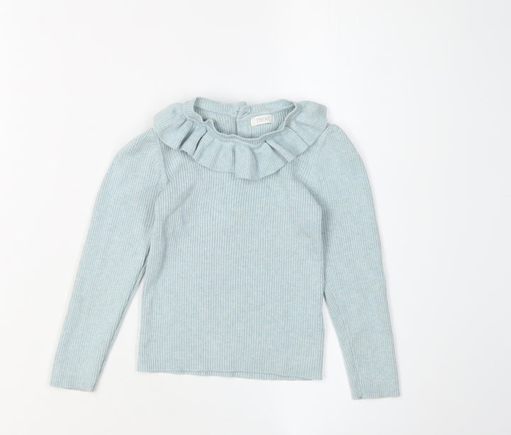 Next Girls Blue Ruffle Pullover Jumper 2-3 Years