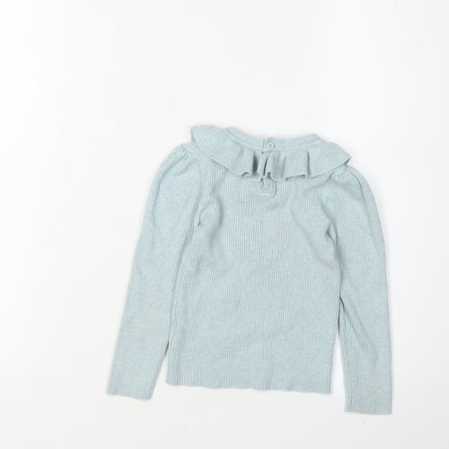 Next Girls Blue Ruffle Pullover Jumper 2-3 Years