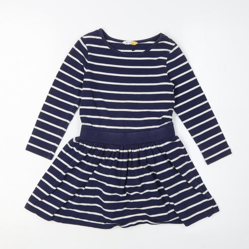 John Lewis Girls Blue Striped Skater Dress, 3 Years