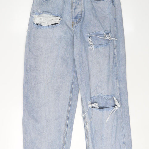 PrettyLittleThing Women's Blue Distressed Boyfriend Jeans