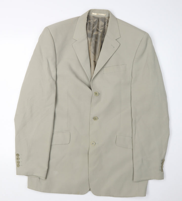Next Men's Beige Long Blazer Jacket 40L
