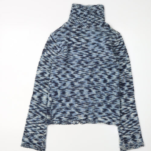 Hooch Women’s Blue Geometric Full Zip Knit Jumper