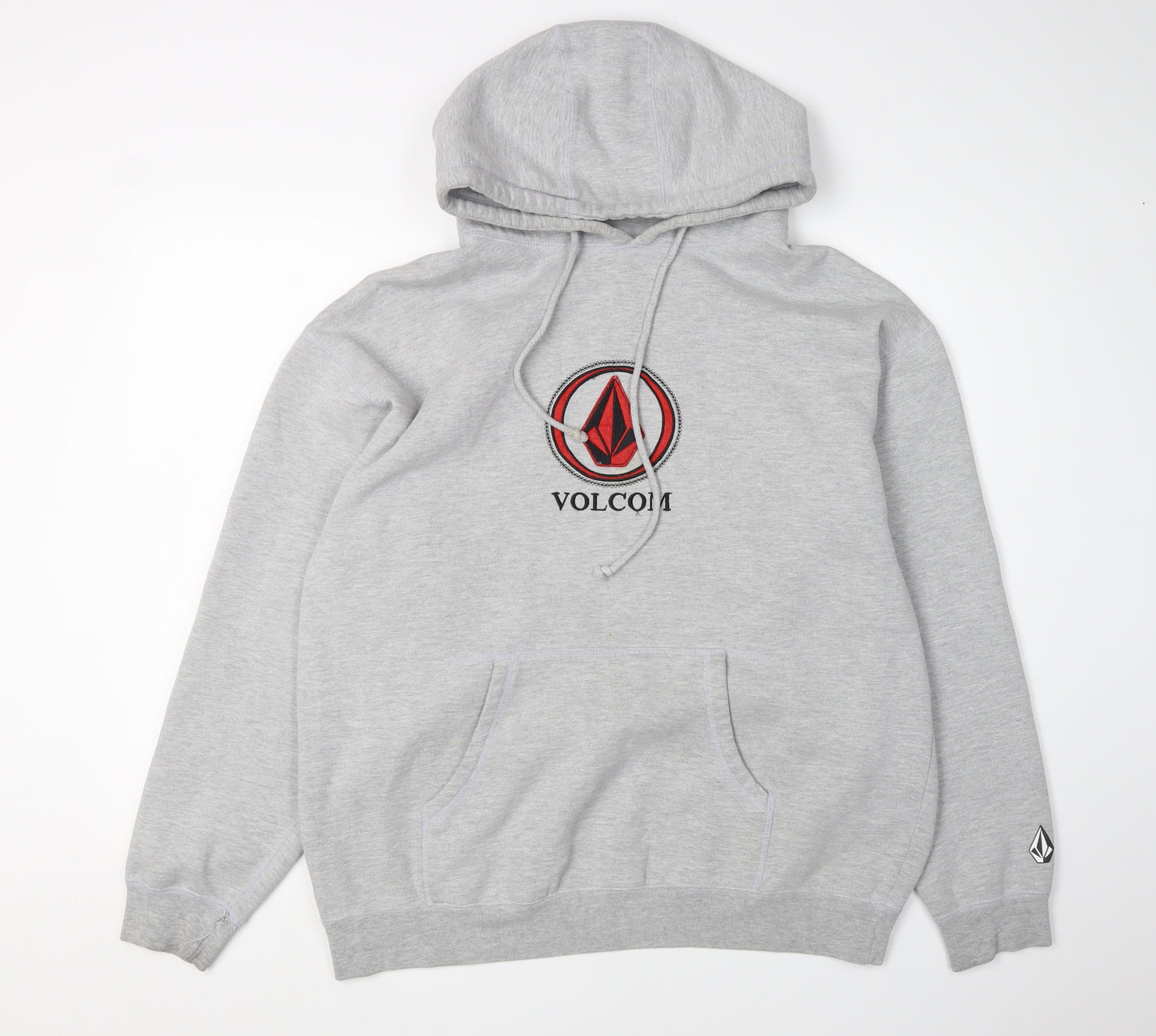 Volcom Men's Grey Logo Pullover Hoodie L