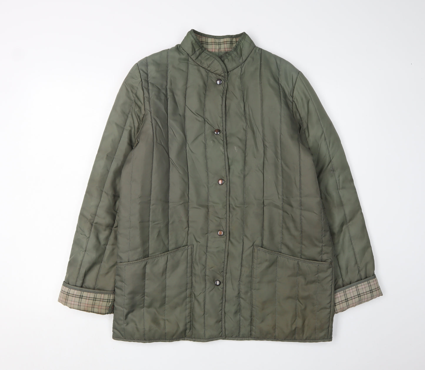 St Michael Women's Green Quilted Jacket Size 12
