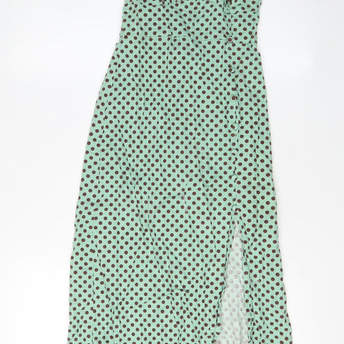 Zara Women’s XS Green Polka Dot Long Slip Dress