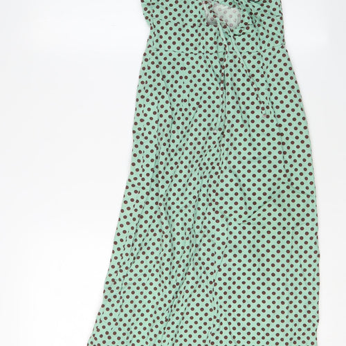 Zara Women’s XS Green Polka Dot Long Slip Dress
