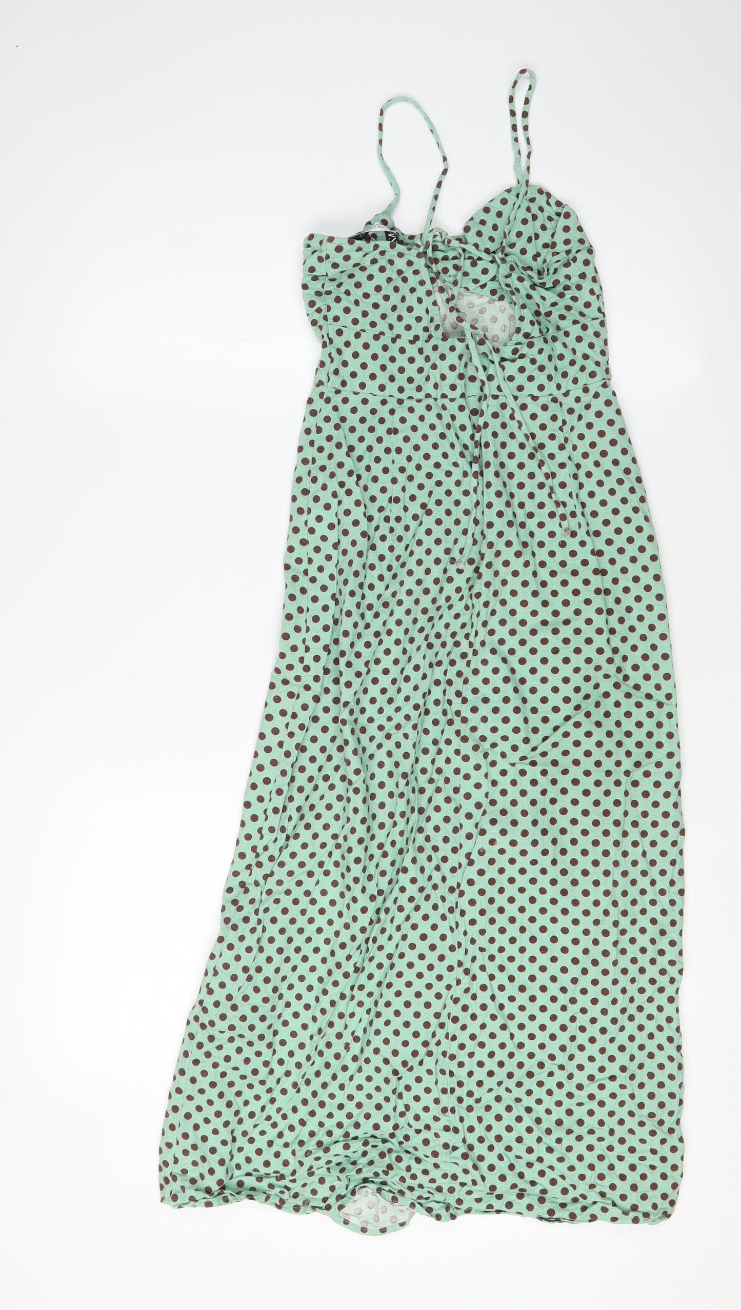 Zara Women’s XS Green Polka Dot Long Slip Dress
