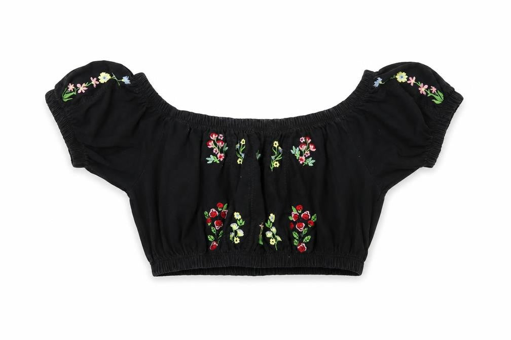 Front view of Pins & Needles Women's Black Cropped Blouse, M