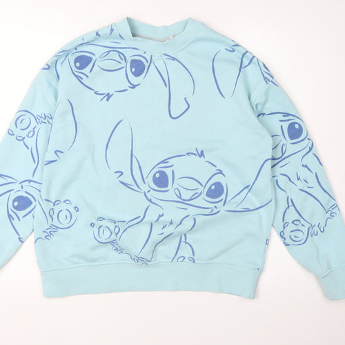 Disney Women's Blue XS Cartoon Pullover Sweatshirt