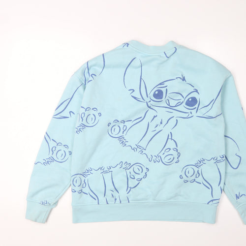 Disney Women's Blue XS Cartoon Pullover Sweatshirt