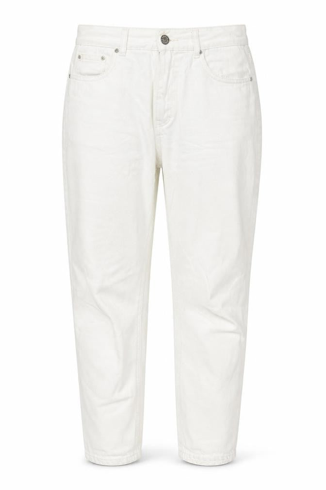 Front view of Pull&Bear Women's White Straight Jeans, size 12