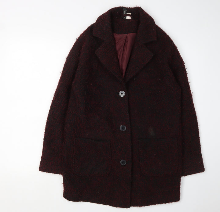 Zara Women's Multicoloured Wool Overcoat Size 10