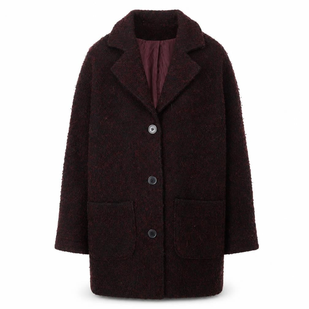 Front view of Zara Women's Multicoloured Wool Overcoat, size 10
