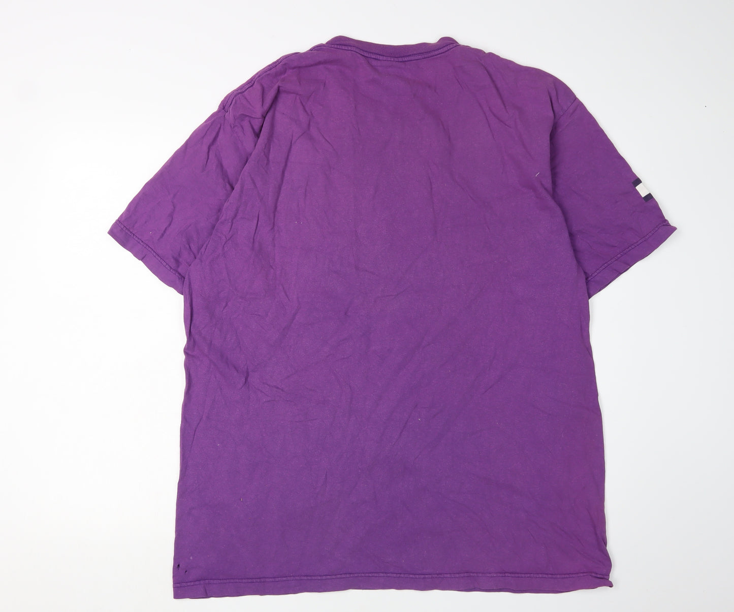 Tommy Hilfiger Men's Purple Logo T-Shirt, Size L, Cotton