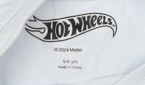 Marks and Spencer Boys Blue Hot Wheels T-Shirt 5-6 Years